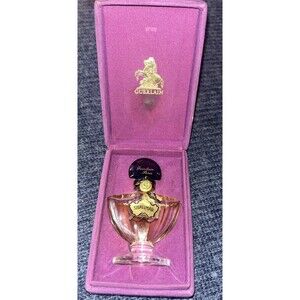 Vintage Shalimar Extrait Bat Bottle 1/3 oz EMPTY w/purple case - (1967 to 1983)